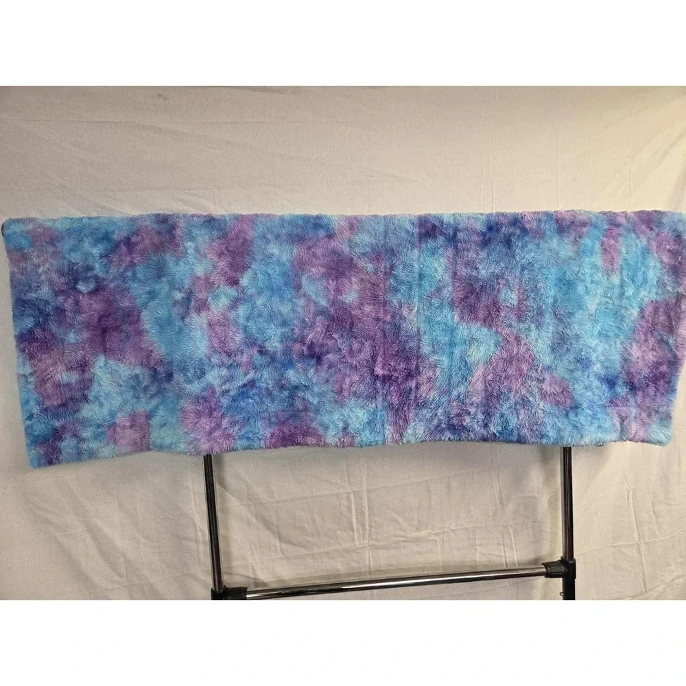 Minkyholic Handmade Minky Blanket 58x34 Tie‎ Dye Purple Blue Luxe Cuddle Throw
